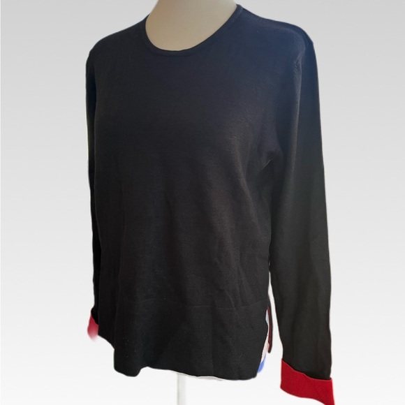 Leslie Fay Tops - Leslie Fay Black Top with Red Trim size S